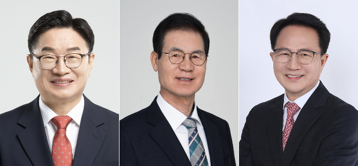 (좌측부터)권순기 예비후보, 김상권 예비후보, 김승오 예비후보. 중앙선거관리위원회 제공