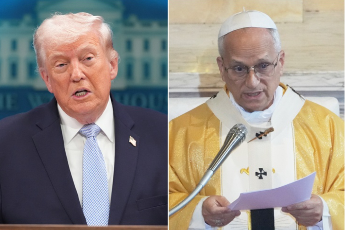 (왼쪽부터)트럼프 미국 대통령과 교황 레오 14세. 연합뉴스