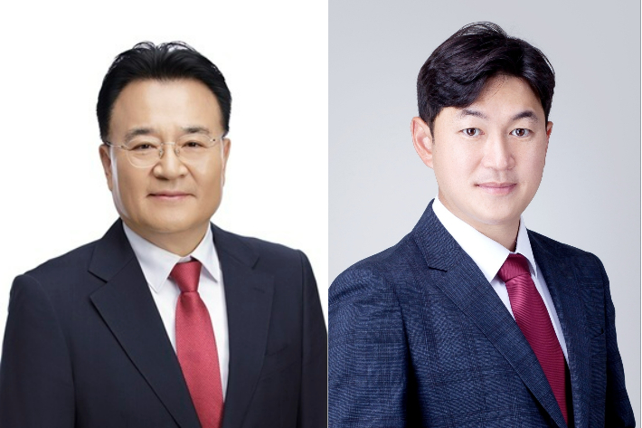 국민의힘 서승우·이욱희 청주시장 예비후보. 충청북도선거관리위원회 제공
