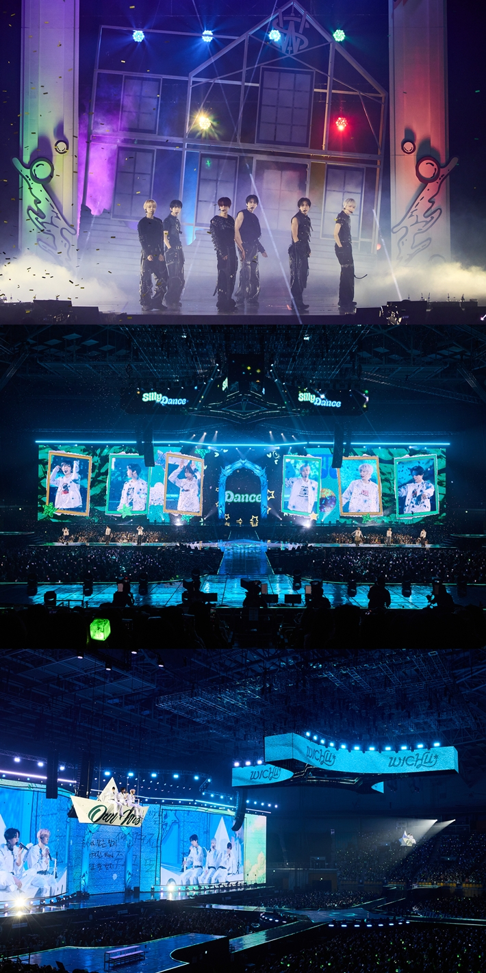 NCT 위시는 공연 후반부 '나사' '추 추' '비디오후드' '컬러' 4곡 무대를 연달아 선보였다. SM엔터테인먼트 제공