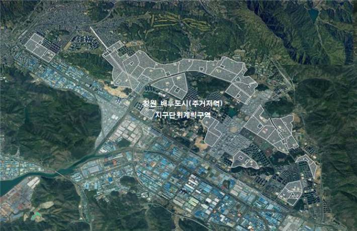 창원시 배후도시(주거지역) 지구단위 계획 구역. 창원시청 제공