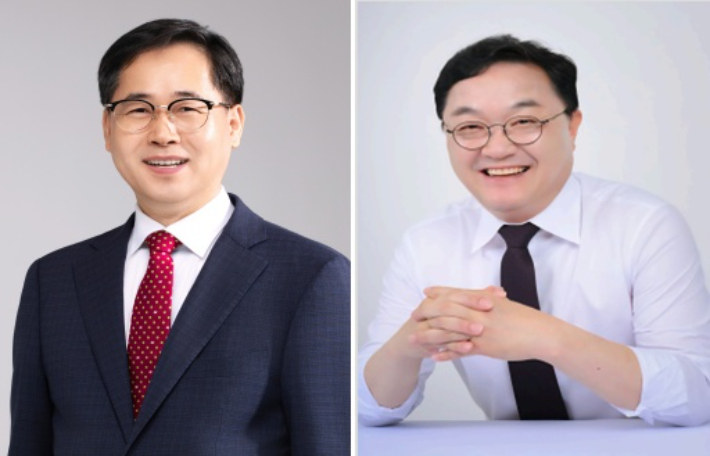 (좌측부터)한경호 진주시장 후보, 김현수 하동군수 후보. 국민의힘 경남도당 제공