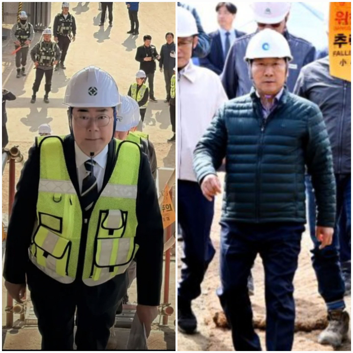 박찬대 의원과 유정복 시장 모습. 페이스북 캡처