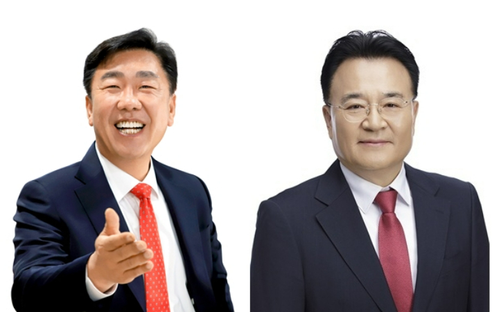 국민의힘 이범석(왼쪽) 청주시장과 서승우 전 충북도 행정부지사. 각 측 제공