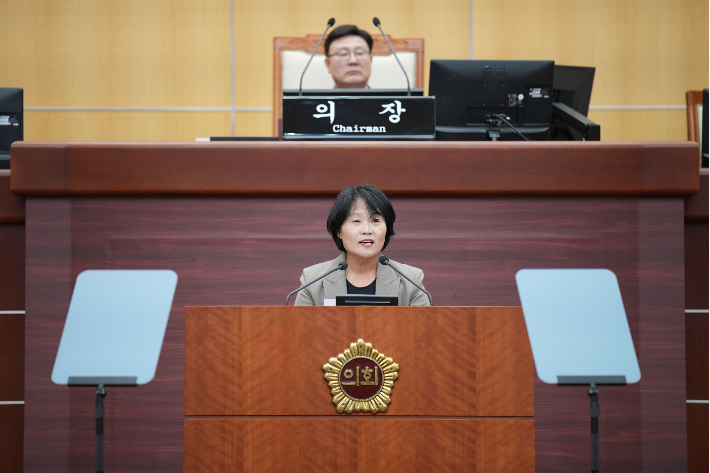 오은미 전북도의원이 지난 22일 제462회 임시회에서 5분 자유발언을 하고 있다. 전북도의회 제공