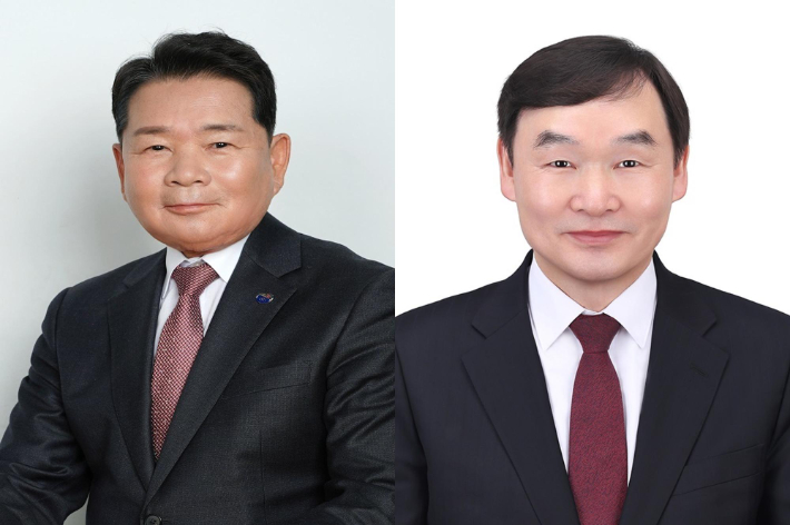 좌측부터 신경호, 유대균 강원특별자치도교육감 예비후보. 중앙선관위 제공