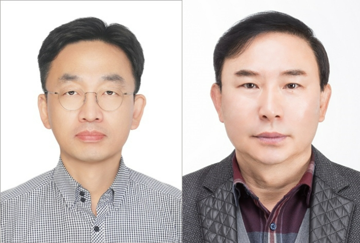 충북경찰청 장성재(왼쪽) 감사계장과 차상학 안보수사대장. 충북경찰청 제공