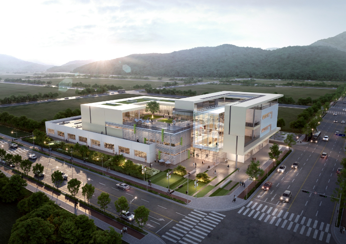 첨단 나노소재 상용화 허브 센터가 입주할 '공공임대형 지식산업센터' 조감도. 밀양시 제공 