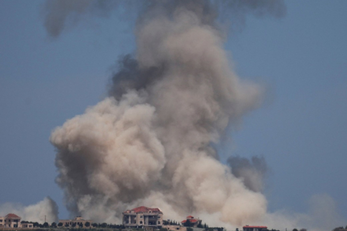 이스라엘 북부에서 솟아오르는 폭발 연기. 연합뉴스