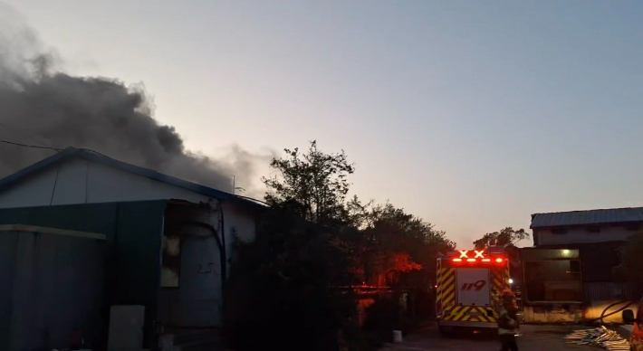 제주시 한림읍 양돈장에서 불이나 돼지 1800여 마리가 폐사했다. 제주도소방안전본부 제공 