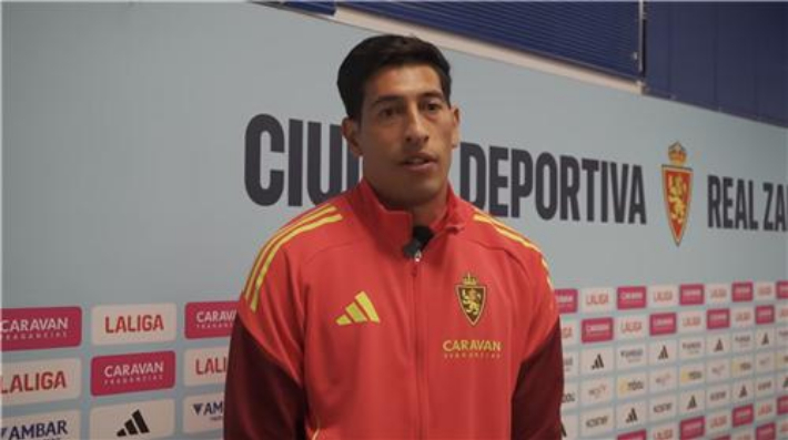 폭력 행위로 물의 빚은 것에 대해 사과하는 에스테반 안드라다. 레알 사라고사 구단 공식 유튜브 화면 캡처