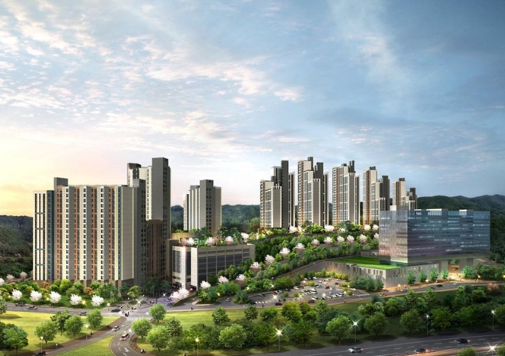 시니어 주택단지 '스프링카운티자이' 견본주택. GS건설 제공