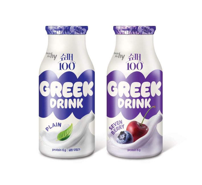 hy 신제품 슈퍼100 그릭드링크 2종. hy 제공