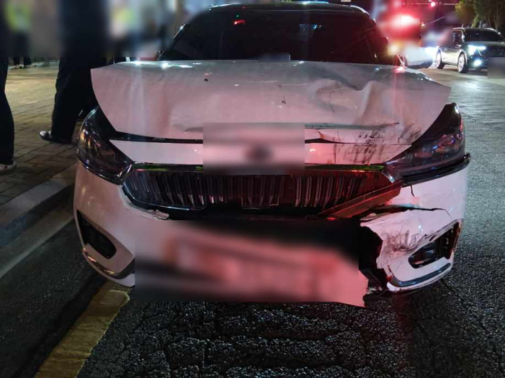 26일 부산 북구 구포동 교통사고 현장. 부산경찰청 제공