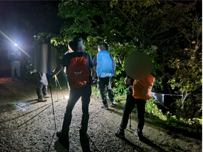 야간산행 통제. 지리산국립공원 전남사무소 제공