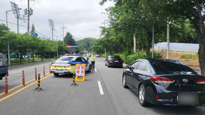 전북경찰청의 교통 통제 모습. 기사와 직접적인 연관없음. 전북경찰청 제공