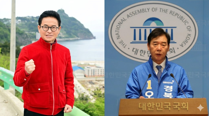 경북도지사 선거에 나선 이철우(왼쪽) 국민의힘 후보와 오중기 더불어민주당 후보. 자료사진