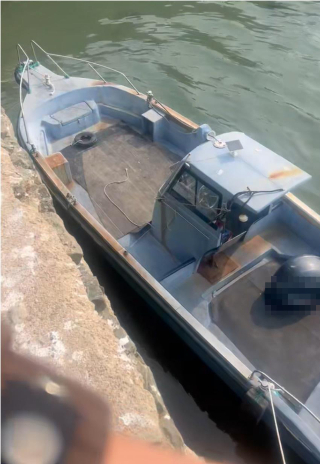 지난달 밀입국 사건 당시 중국인들이 타고 온 소형 선박. 제주경찰청 제공