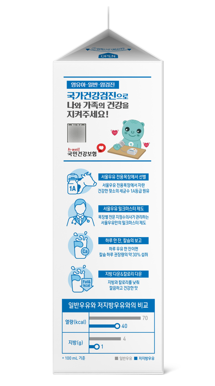 우유팩은 검진을 싣고 캠페인의 우유팩 사진. 국민건강보험공단 제공