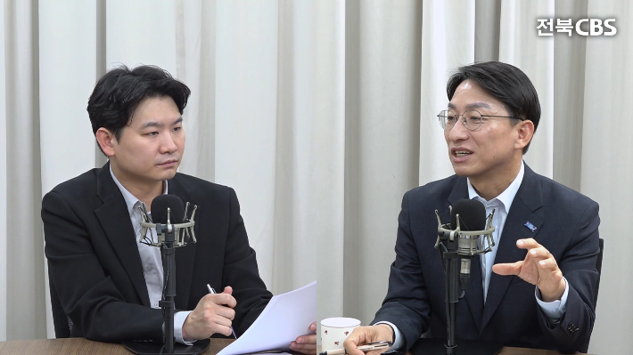 1일 오전 전북CBS와 인터뷰하고 있는 조국혁신당 임형택 중앙당 대변인. 전북CBS