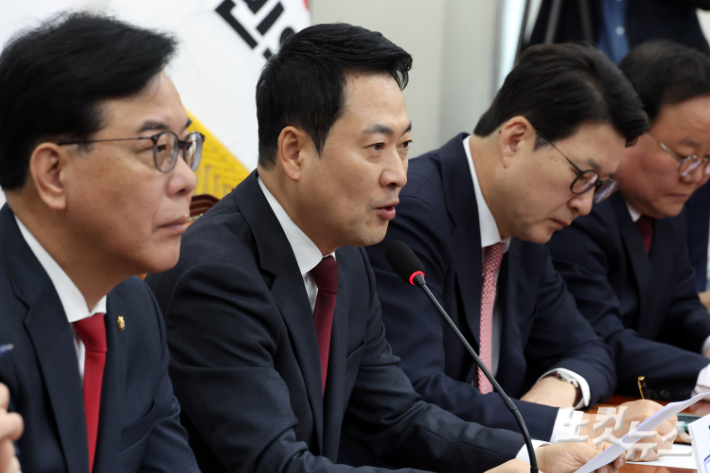 발언하는 국민의힘 장동혁 대표. 윤창원 기자