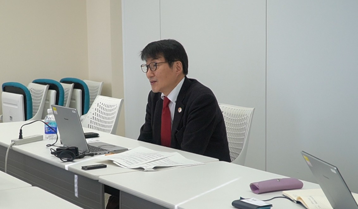 지난 1월 일본 정부의 방재위원으로 활동하는 사카시타 테쓰야 JIPDEC 상무이사가 CBS노컷뉴스와 인터뷰하고 있다. 심동훈 기자