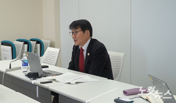 지난 1월 일본 정부의 방재위원으로 활동하는 사카시타 테쓰야 JIPDEC 상무이사가 CBS노컷뉴스와 인터뷰하고 있다. 심동훈 기자