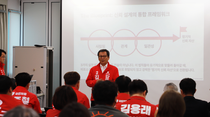 국민의힘 강릉시당원협의회는 지난 2일 제9회 전국동시지방선거 후보 역량강화 워크샵을 열고 6·3 지방선거에서 원팀으로 승리할 것을 다짐했다. 강릉시당원협의회 제공