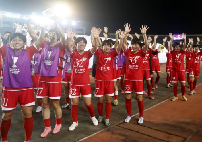 AWCL 조별리그 경기 나선 북한 내고향 여자축구단. 연합뉴스