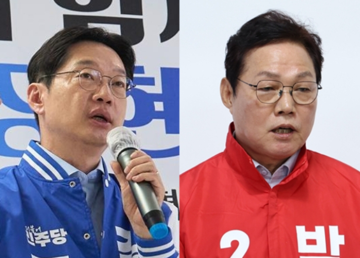김경수·박완수 경남지사 후보. 각 캠프 제공 