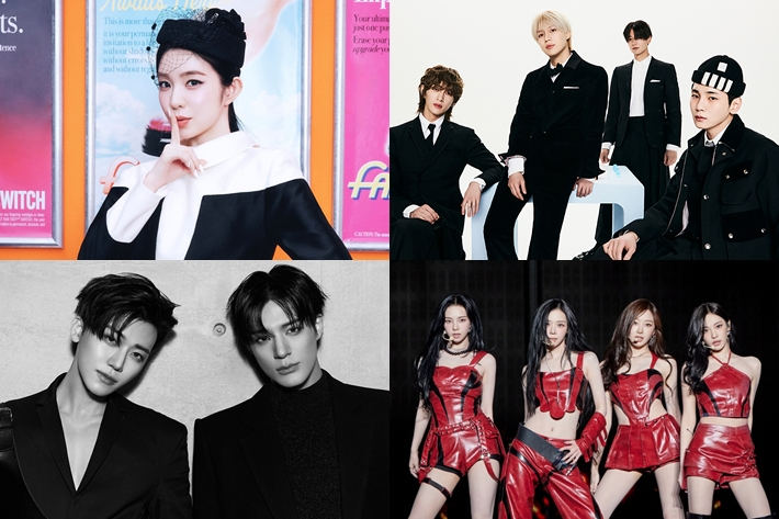 왼쪽부터 시계 방향으로 레드벨벳 아이린, 샤이니, 에스파, NCT 제노재민. SM엔터테인먼트 제공