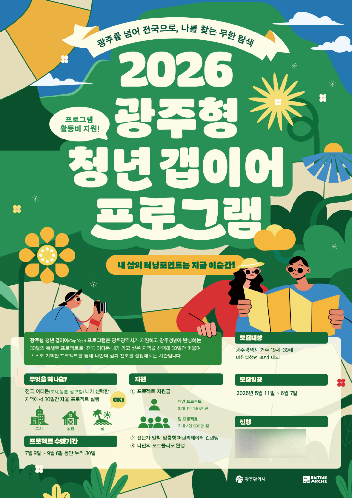 2026 광주형 청년갭이어 참여자 모집 포스터. 광주광역시 제공