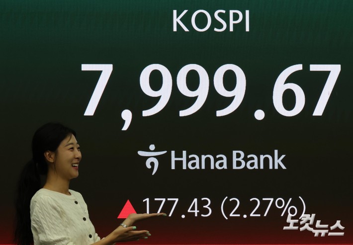 코스피 8000 문턱