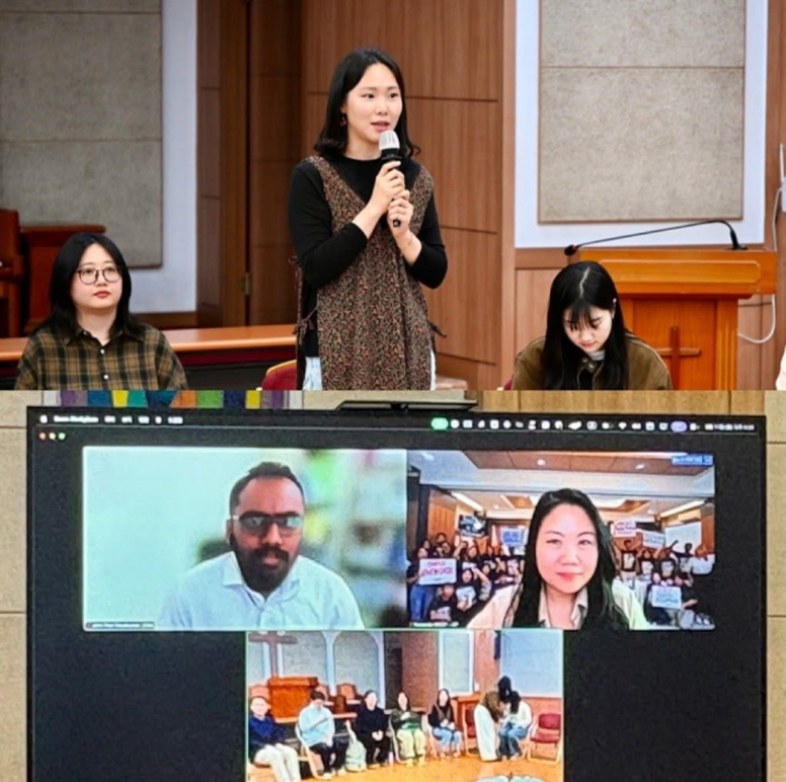 이번 행사엔 모임은 조은아 NCCK 청년위원장, 존 폴 아시아기독교협의회(CCA) 청년대회 담당자, 그리고 요완다 용가라 세계기독학생회총연맹 아시아태평양(WSCF-AP) 총무 등도 함께했다. NCCK 제공