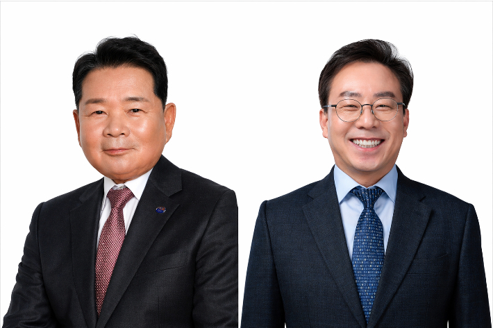 좌측부터 신경호, 강삼영 강원교육감 선거 예비후보. 중앙선거관리위원회 제공