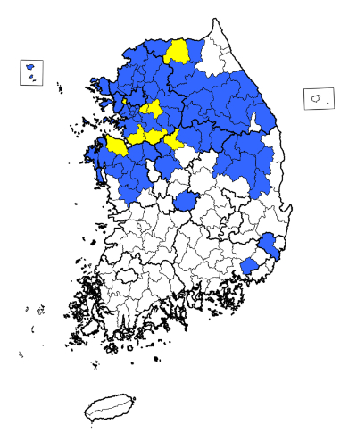 기상 가뭄지도. 행정안전부 제공