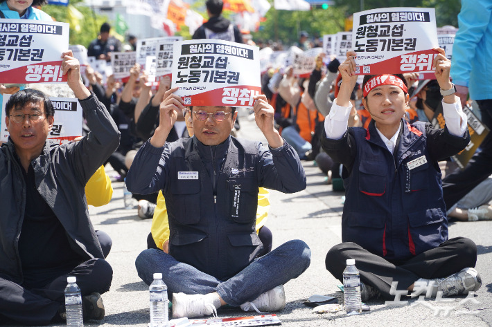 지난 5월 1일 136주년 세계노동절을 맞아 민주노총과 산별노조가 '2026 세계노동절 전북대회'를 열고 노동기본권 등 권리 보장을 촉구했다. 심동훈 기자