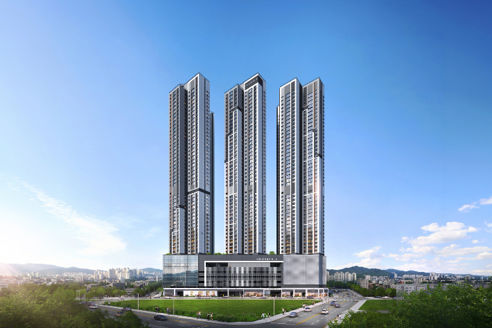 아산 경남아너스빌 랜드마크49 투시도. ㈜남선알미늄 제공