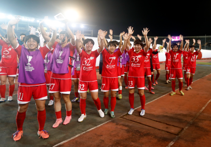 북한 내고향여자축구단. 연합뉴스