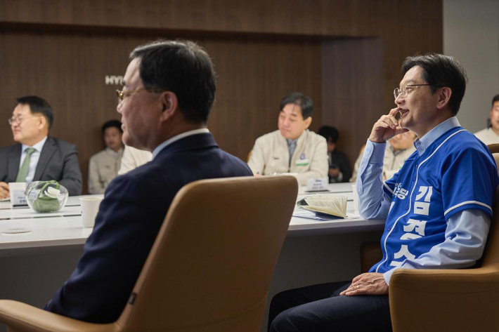 현대로템 간담회. 김경수 후보 캠프 제공 