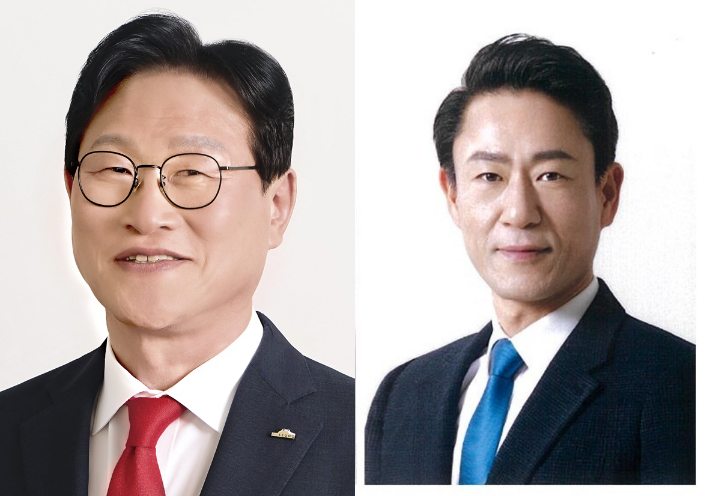 김대권 국민의힘 수성구청장 후보(왼쪽) 박정권 민주당 수성구청장 후보(오른쪽). 중앙선관위 제공