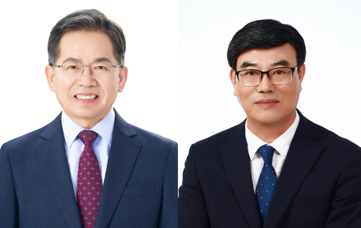 김진열 국민의힘 군위군수 후보(왼쪽) 이기만 민주당 군위군수 후보(오른쪽). 중앙선관위 제공
