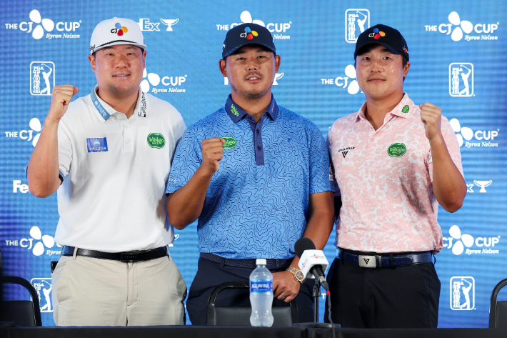 임성재(왼쪽부터)와 김시우, 이경훈. Getty Images for THE CJ CUP Byron Nelson 제공