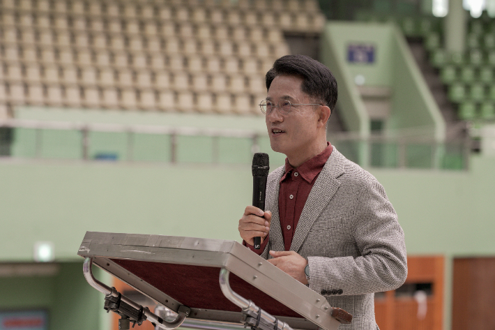(사)경남기독교총연합회 대표회장 김영암 목사(경화교회). 경남탁구미션연합회 제공