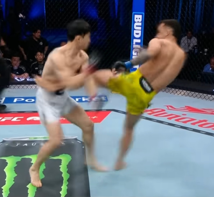 산토스의 미들킥. UFC SNS 영상 캡처
