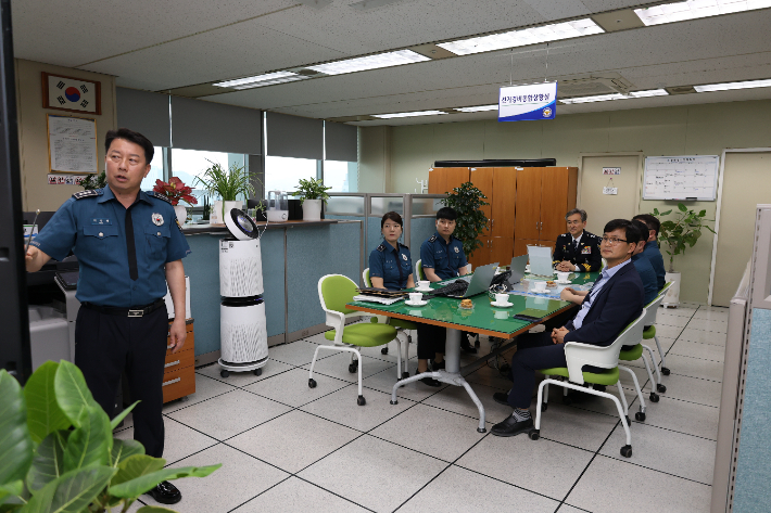 전북경찰청 '선거경비상황실' 개소식. 전북경찰청 제공