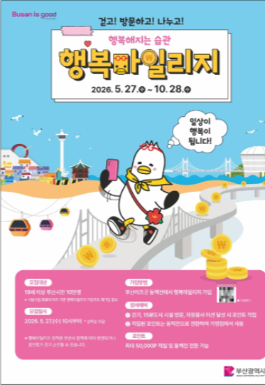 부산 행복마일리지 참여자를 모집한다. 부산시 제공