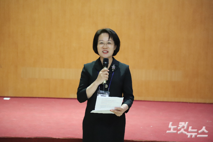 이일선기념사업회 회장 이유림 권사 인사말씀. 김일현 선교국장