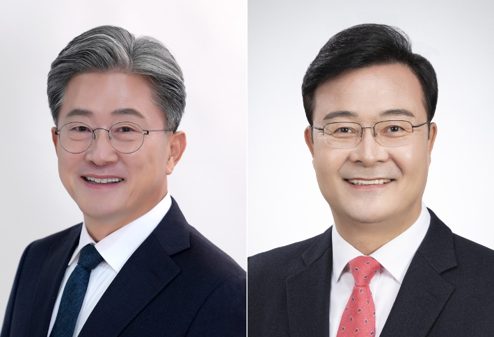 더불어민주당 정순욱 후보(왼쪽)와 국민의힘 김성제 후보. 중앙선거관리위원회 제공