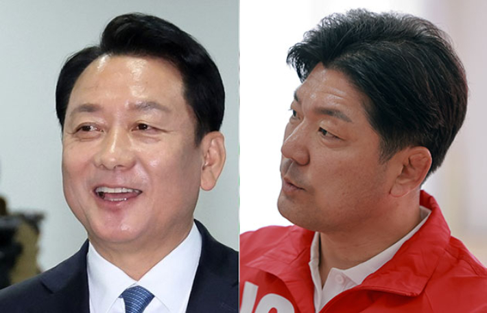 6·3 지방선거 경기 하남 갑에 출마한 더불어민주당 이광재 후보(왼쪽)와 국민의힘 이용 후보. 연합뉴스